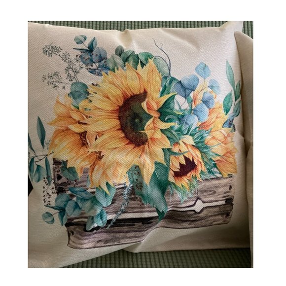 Sunflower Decorative Throw Pillow Covers Cases Farmhouse Accent Floral Decor 16" - Picture 6 of 12